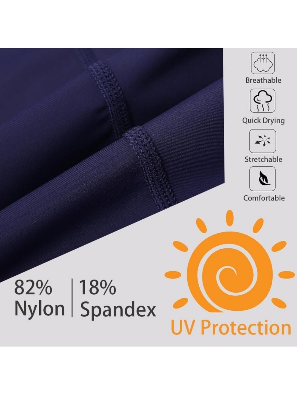 UBESTYLE Women's UPF 50+  High-Waisted Swim Pants/Rash Guard in Navy - Picture 4 of 12